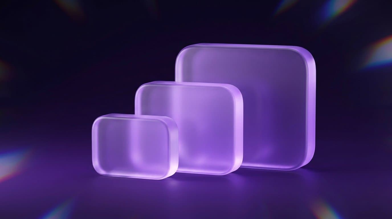 Three plan tier steps in brand purple theme